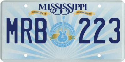 MS license plate MRB223