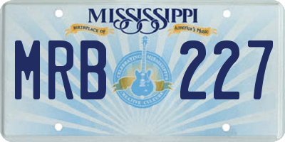 MS license plate MRB227