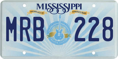 MS license plate MRB228