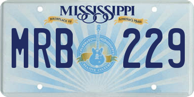 MS license plate MRB229