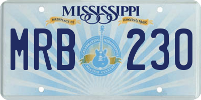MS license plate MRB230