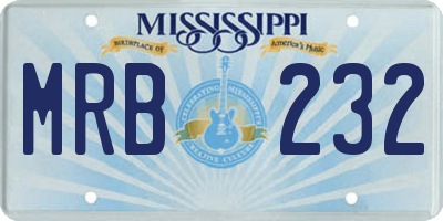 MS license plate MRB232