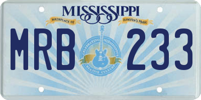 MS license plate MRB233