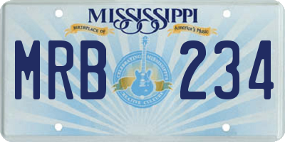 MS license plate MRB234