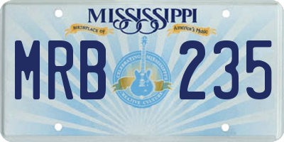 MS license plate MRB235