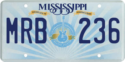 MS license plate MRB236