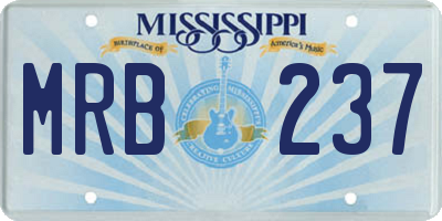 MS license plate MRB237