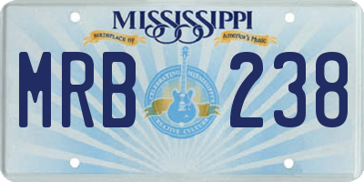 MS license plate MRB238