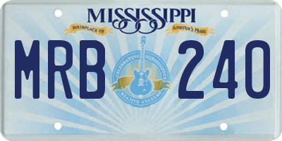 MS license plate MRB240