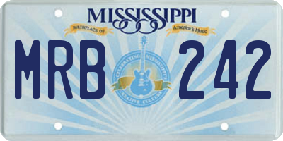 MS license plate MRB242