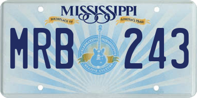 MS license plate MRB243