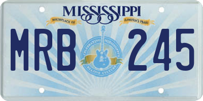MS license plate MRB245