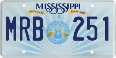 MS license plate MRB251