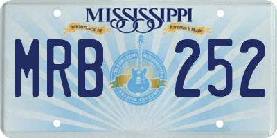 MS license plate MRB252