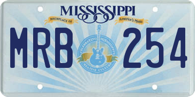 MS license plate MRB254