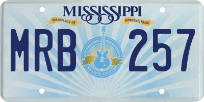 MS license plate MRB257