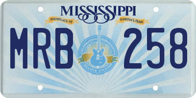 MS license plate MRB258
