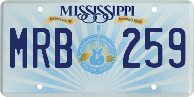 MS license plate MRB259