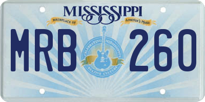 MS license plate MRB260