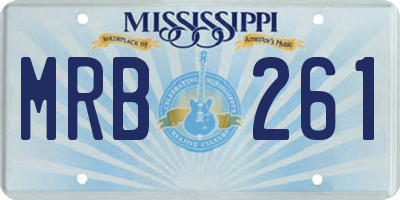 MS license plate MRB261