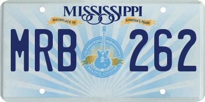 MS license plate MRB262