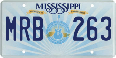 MS license plate MRB263