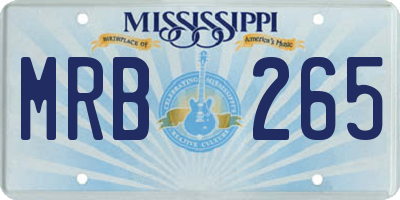 MS license plate MRB265