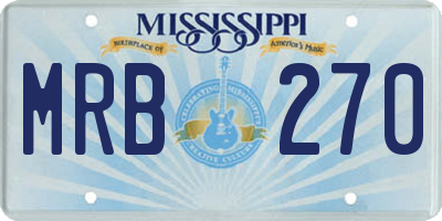 MS license plate MRB270