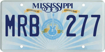 MS license plate MRB277