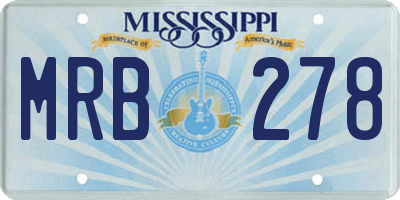 MS license plate MRB278