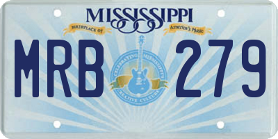 MS license plate MRB279