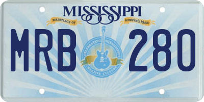 MS license plate MRB280