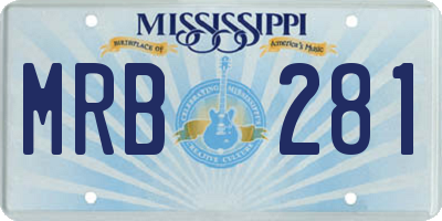 MS license plate MRB281