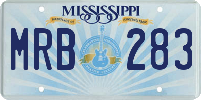 MS license plate MRB283