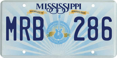 MS license plate MRB286