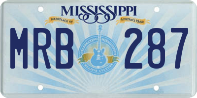 MS license plate MRB287