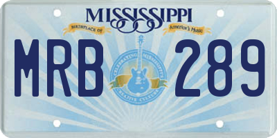 MS license plate MRB289