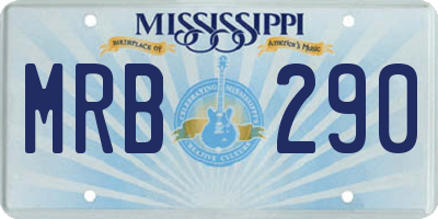 MS license plate MRB290