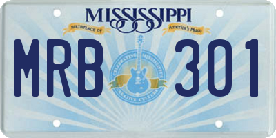 MS license plate MRB301