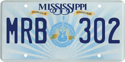 MS license plate MRB302