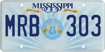 MS license plate MRB303