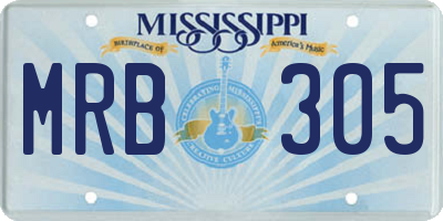 MS license plate MRB305