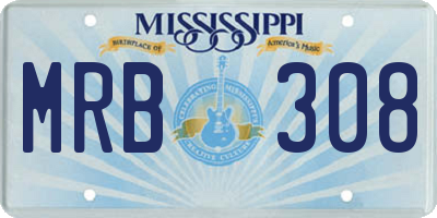 MS license plate MRB308