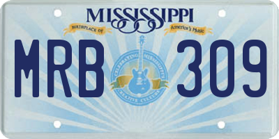 MS license plate MRB309
