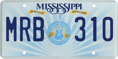 MS license plate MRB310