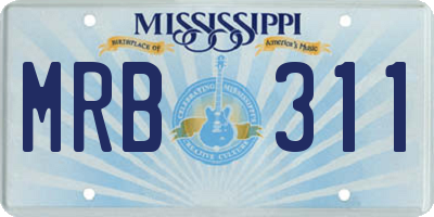 MS license plate MRB311