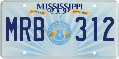 MS license plate MRB312