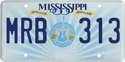 MS license plate MRB313