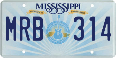 MS license plate MRB314