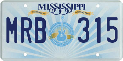 MS license plate MRB315